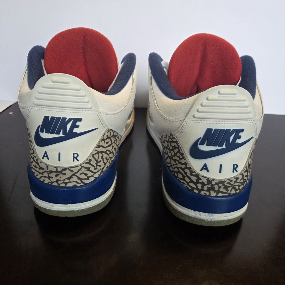 Nike Air Athletic Shoes - Cream, Blue, Red